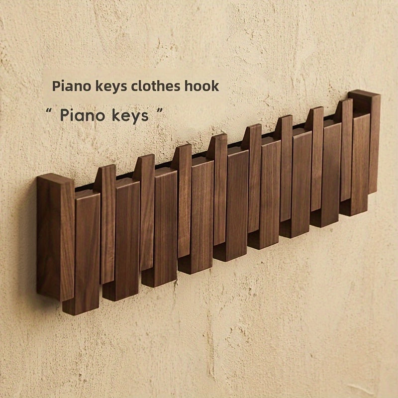 Perchero Plegable Teclas de Piano de Madera con 6 Ganchos