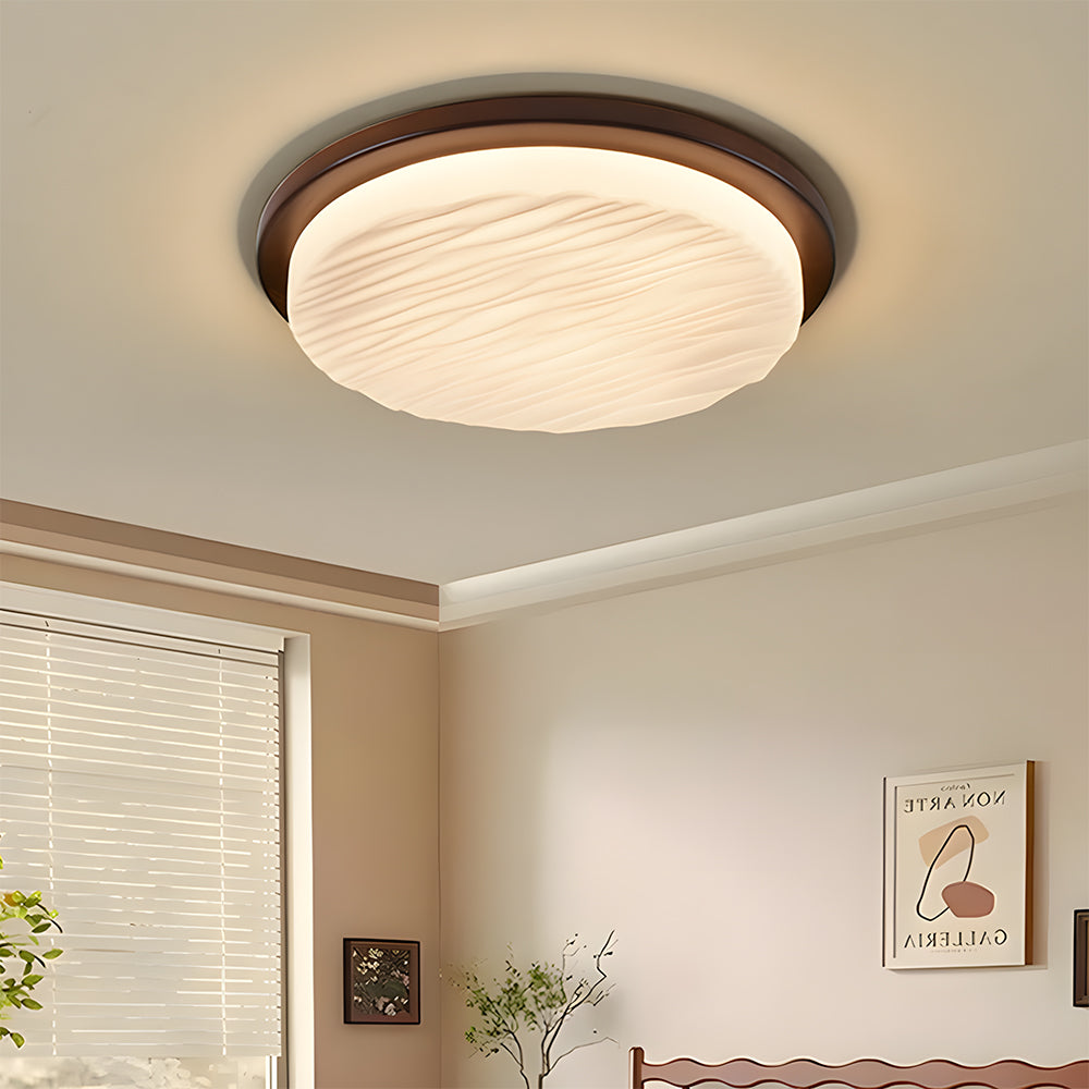 Plafón LED Art Decó de Vidrio Esculpido Vintage Moderno