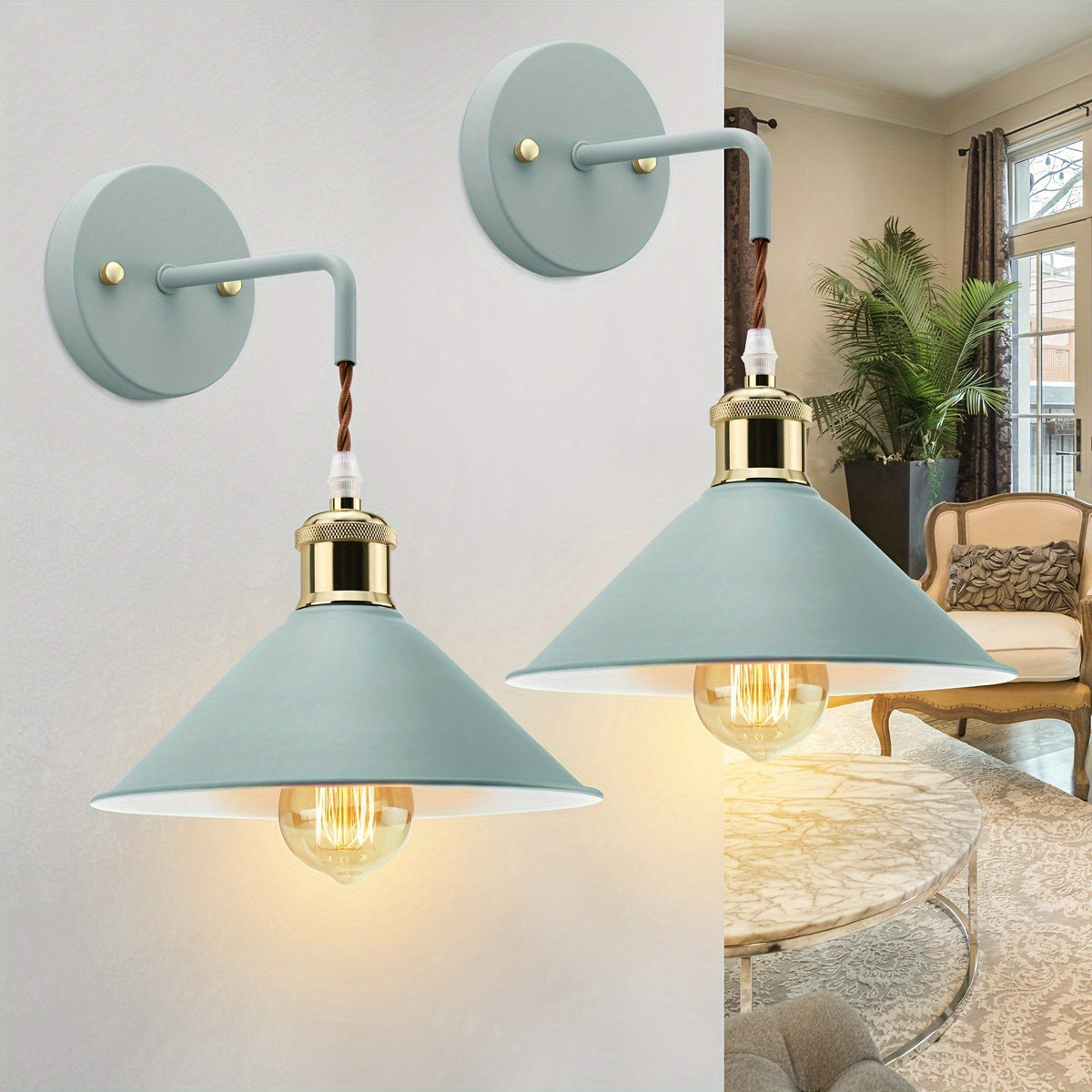 Aplique de Pared Industrial de Metal Vintage Pack de 2