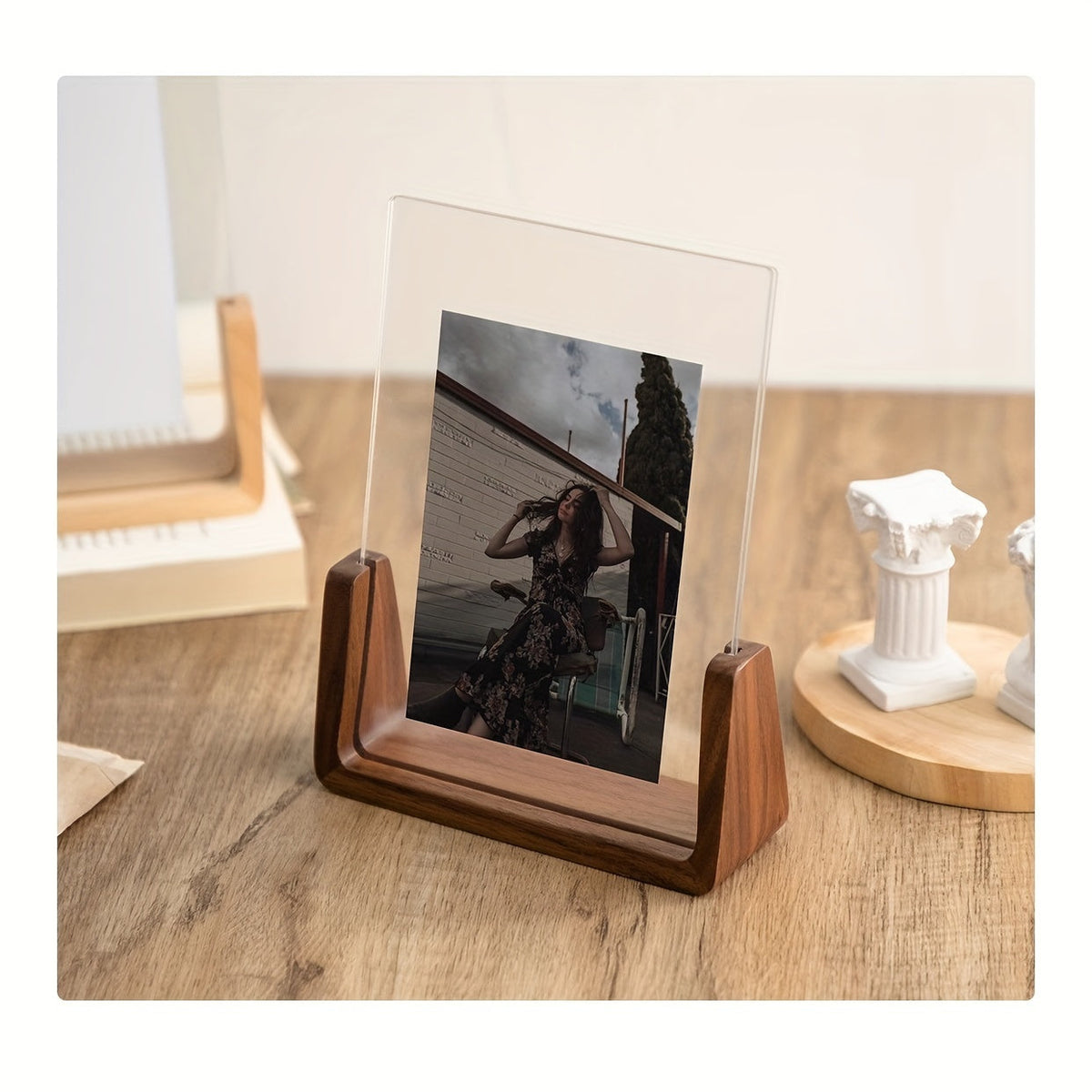 Marco de Fotos en U de Acrílico y Madera Moderno Minimalista