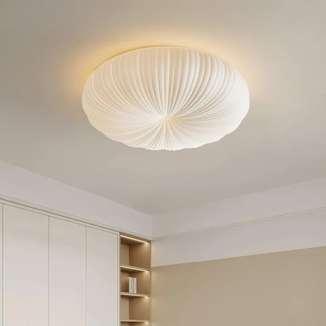Plafón LED Olara con Pantalla Plisada de Acrílico Moderno