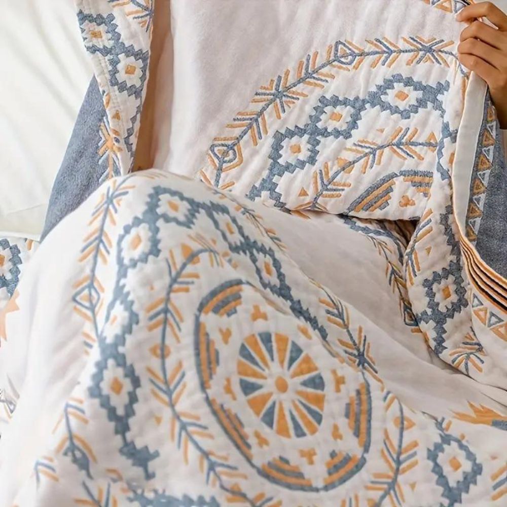 Manta Decorativa Bohemia con Mandala para Sofá y Cama