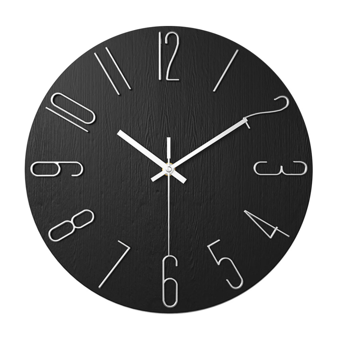 Reloj de Pared Noble Minimalista con Detalles Dorados