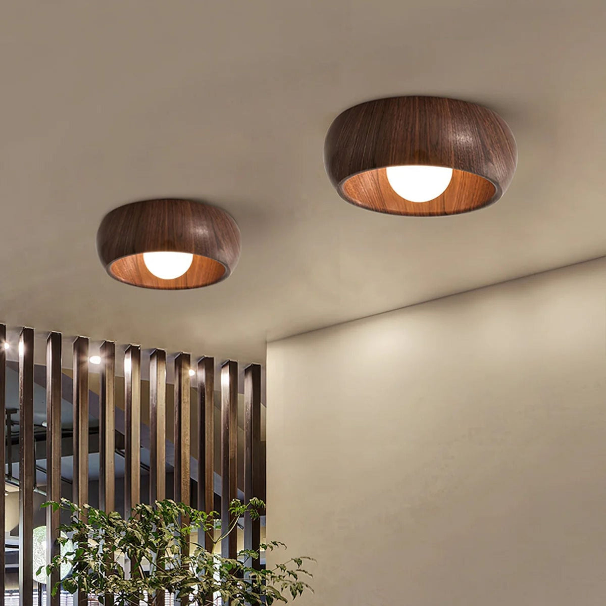 Albanora Lámpara de Techo LED de Madera Minimalista Moderna