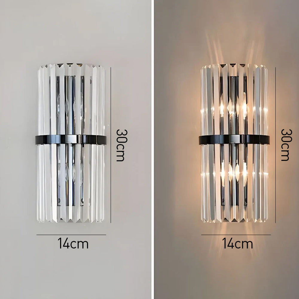 Aplique de Pared de Cristal y Acero Inoxidable de Lujo G9