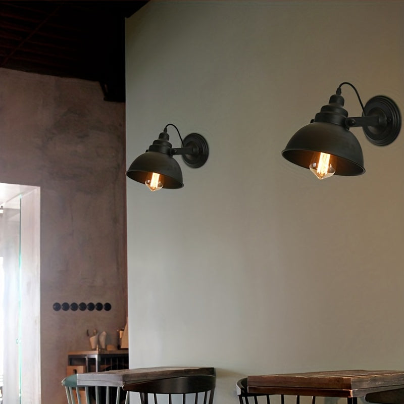 Aplique de Pared Vintage Industrial de Metal Negro Retro