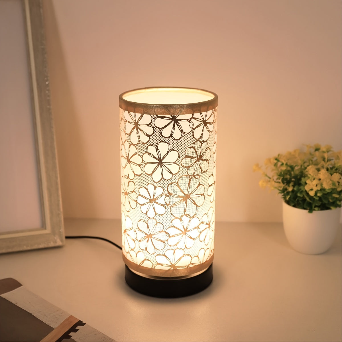 Lámpara de Mesa USB Floral Nórdica con Pantalla de Girasol