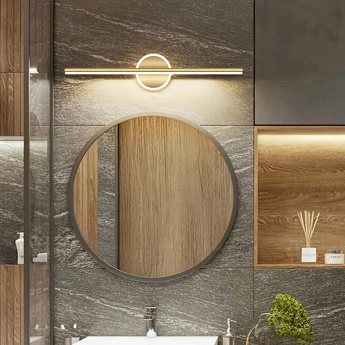 Aplique LED para Espejo de Lujo Minimalista Negro o Dorado