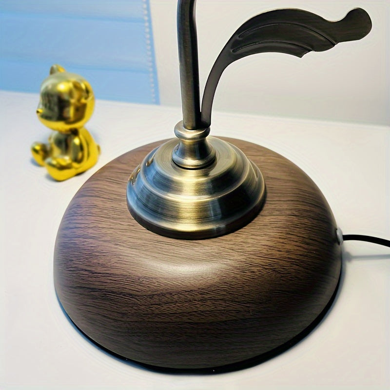 Lámpara de Mesa Vintage Cuello de Cisne Latón y Vidrio