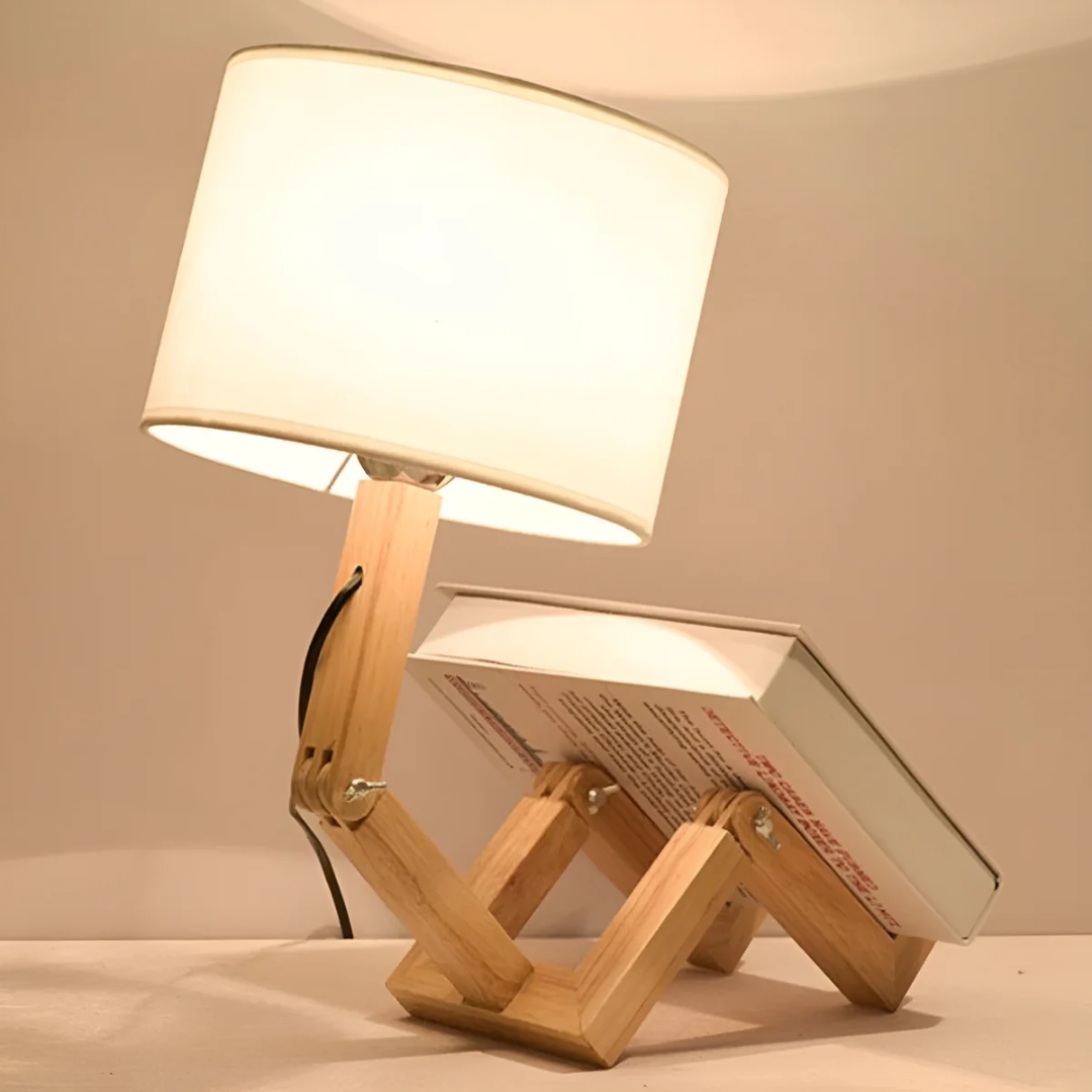Lámpara de Mesa Rilna de Madera Maciza Flexible de Diseño