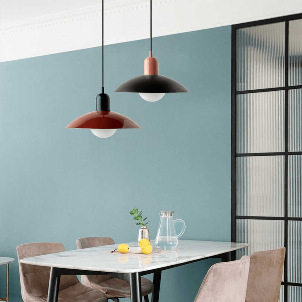 Lámpara Colgante Macaron Bauhaus de Metal en Colores Pop