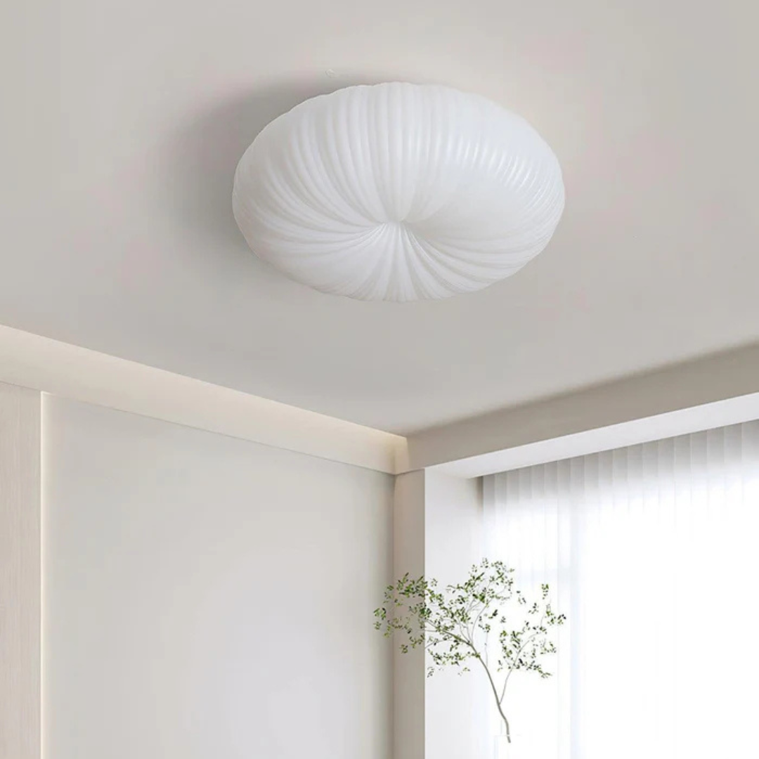 Plafón LED Olara con Pantalla Plisada de Acrílico Moderno