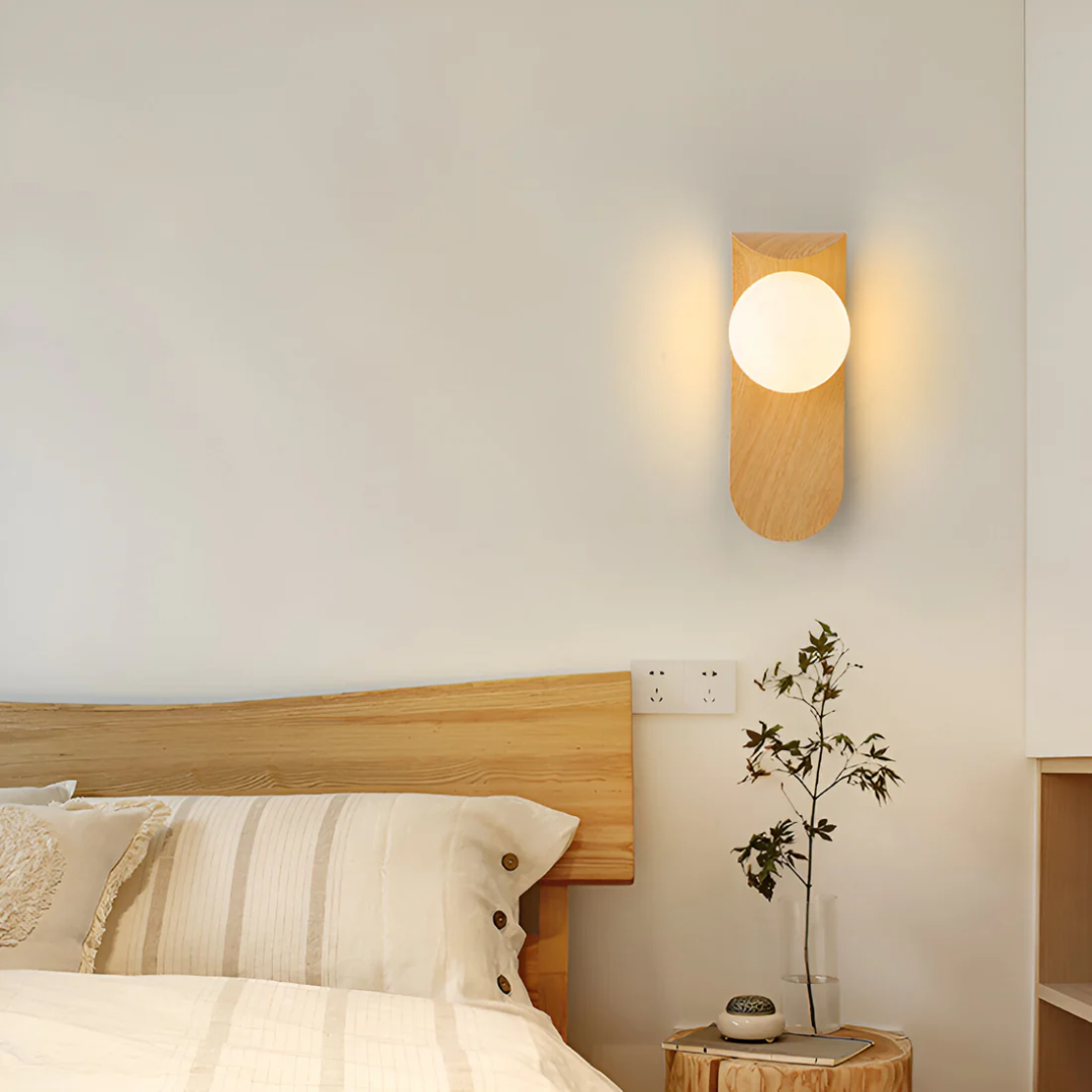 Aplique de Pared LED Escandinavo Icar de Madera Minimalista