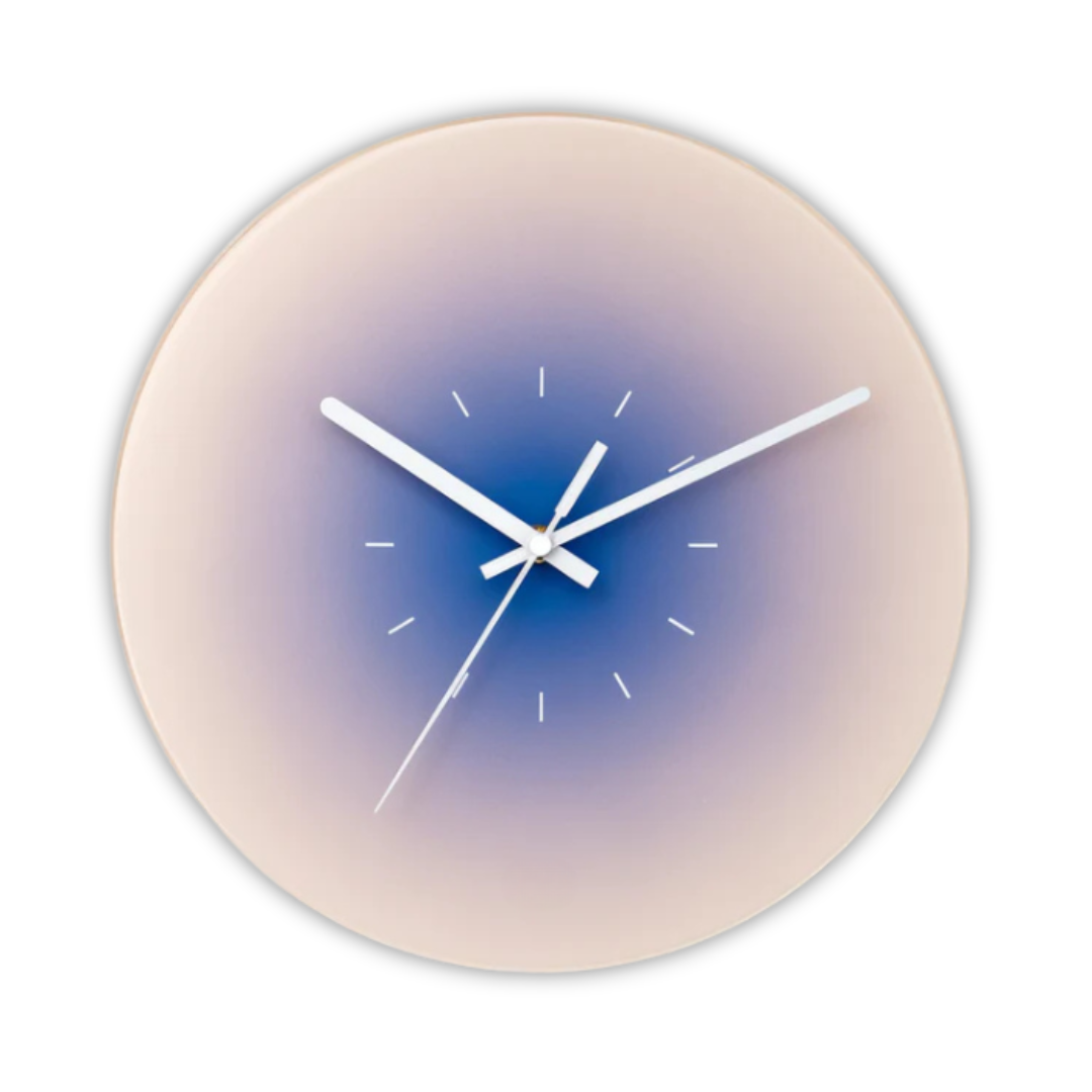 Reloj de Pared de Cristal Sunset Degradado Silencioso