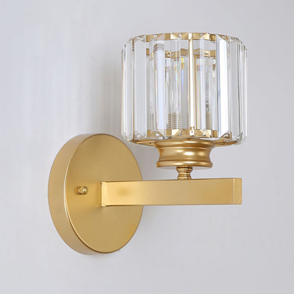 Aplique de Pared de Cristal y Hierro Moderno Negro u Oro