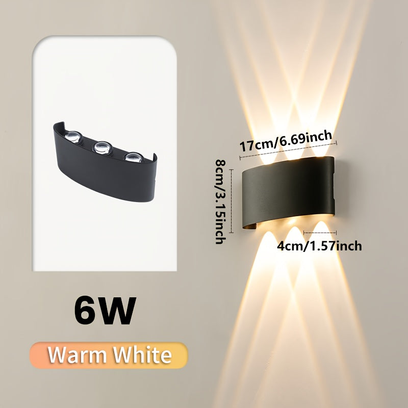 Aplique LED de Doble Haz IP55 para Interior y Exterior Curvo