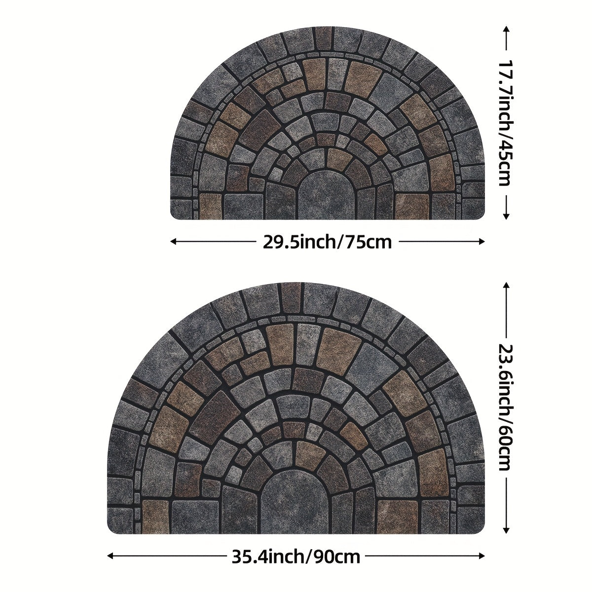 Felpudo de Media Luna con Mosaico para Interior y Exterior
