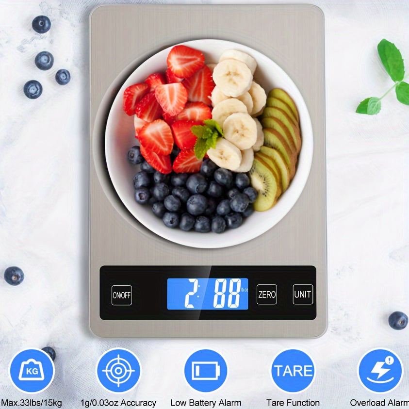 Báscula de Cocina Digital de 15 kg Recargable por USB