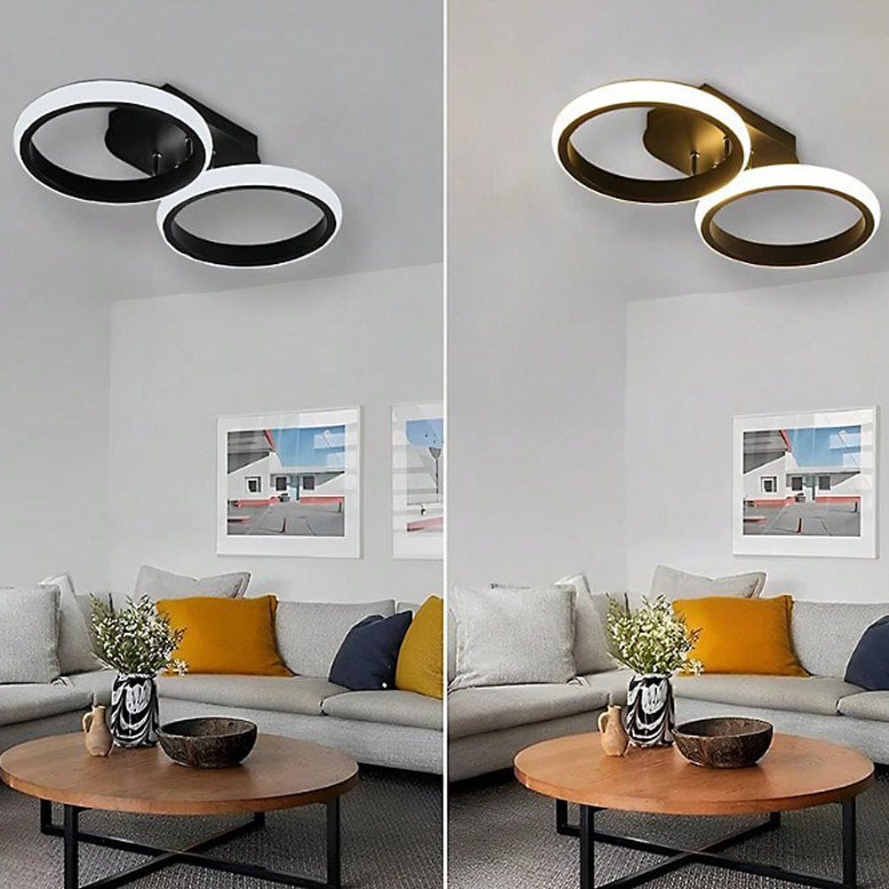 Plafón LED Halo de Aros Circulares Minimalista 2 o 3 Luces