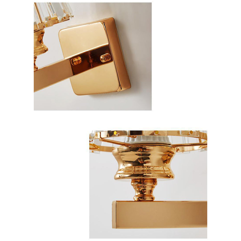 Aplique de Pared de Cristal y Hierro Moderno Negro u Oro