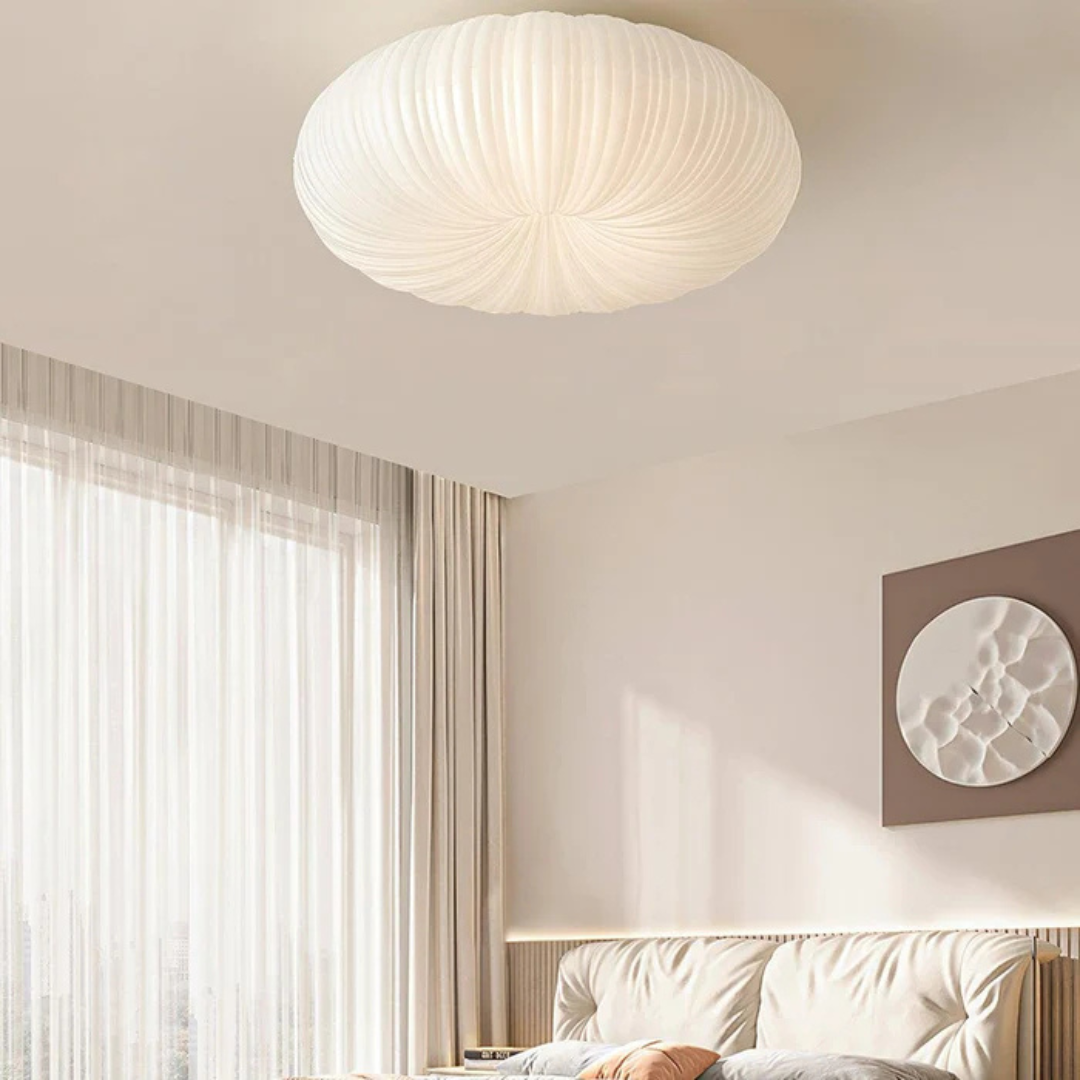 Plafón LED Olara con Pantalla Plisada de Acrílico Moderno