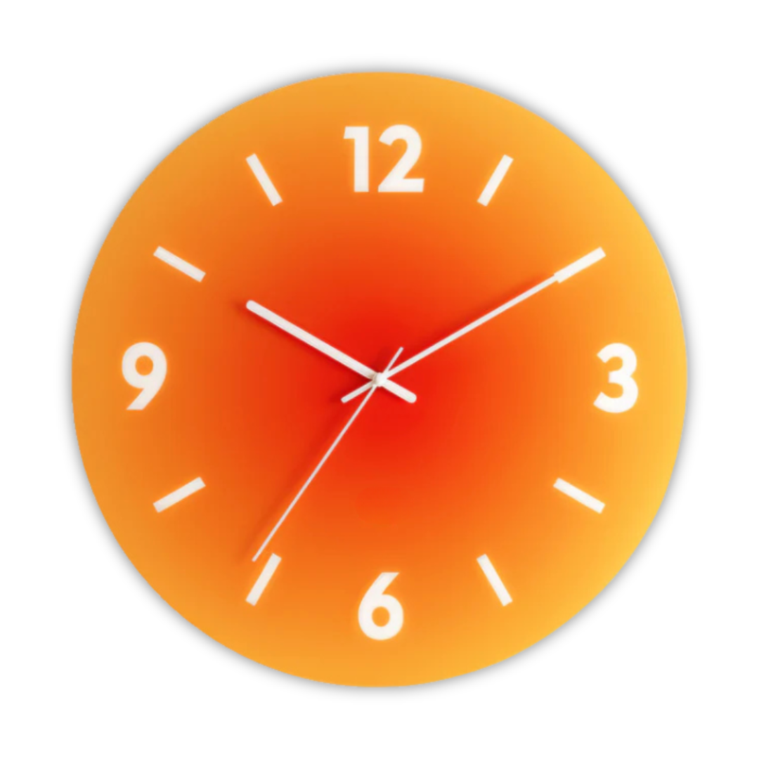 Reloj de Pared de Cristal Sunset Degradado Silencioso