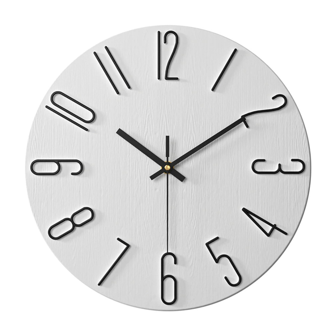 Reloj de Pared Noble Minimalista con Detalles Dorados