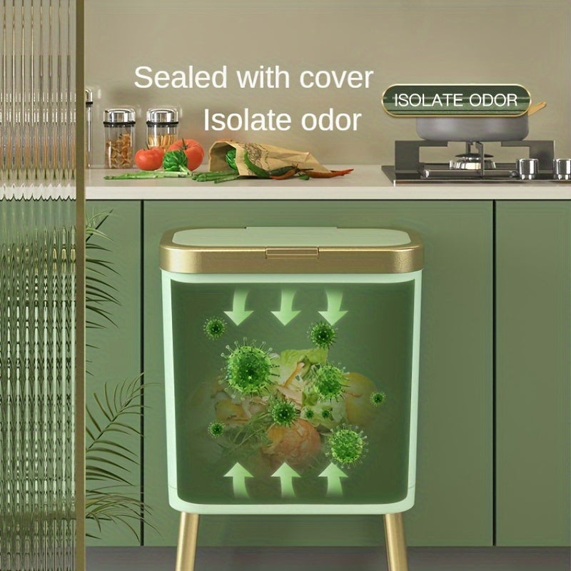 Cubo de Basura 15 L Hermético Antiolores con Patas Elevadas