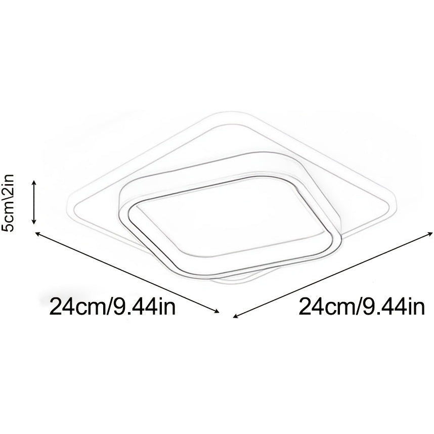 Plafón LED Cuadrado Geométrico Minimalista de Curvas Suaves