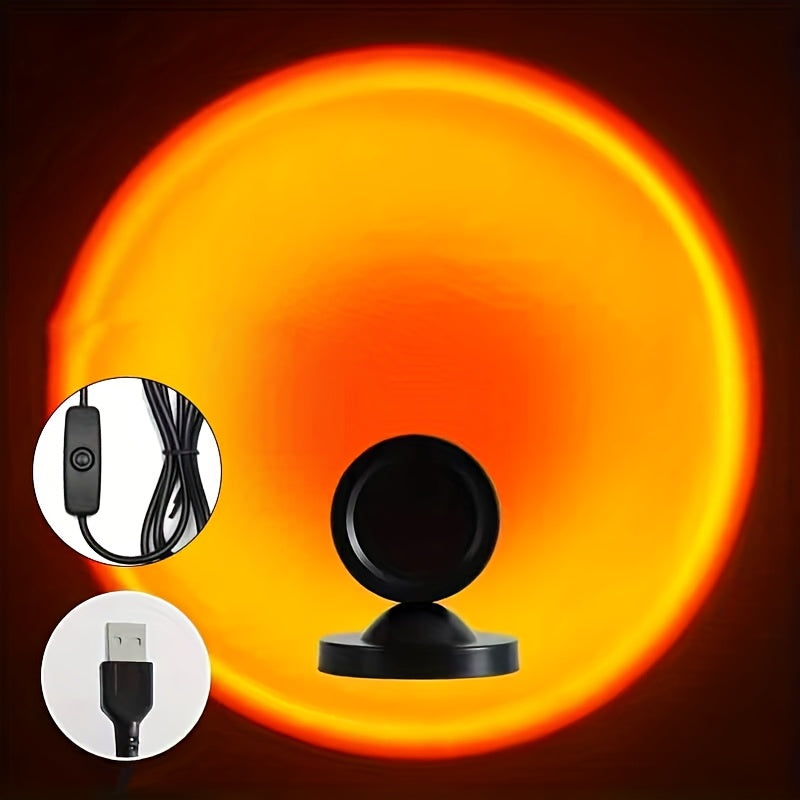 Lámpara de Proyección Atardecer USB, Luz Ambiental Cálida