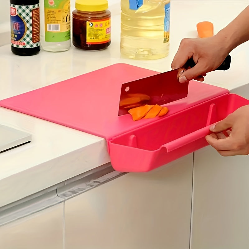 Tabla de Cortar 2 en 1 con Caja de Almacenaje, Portátil
