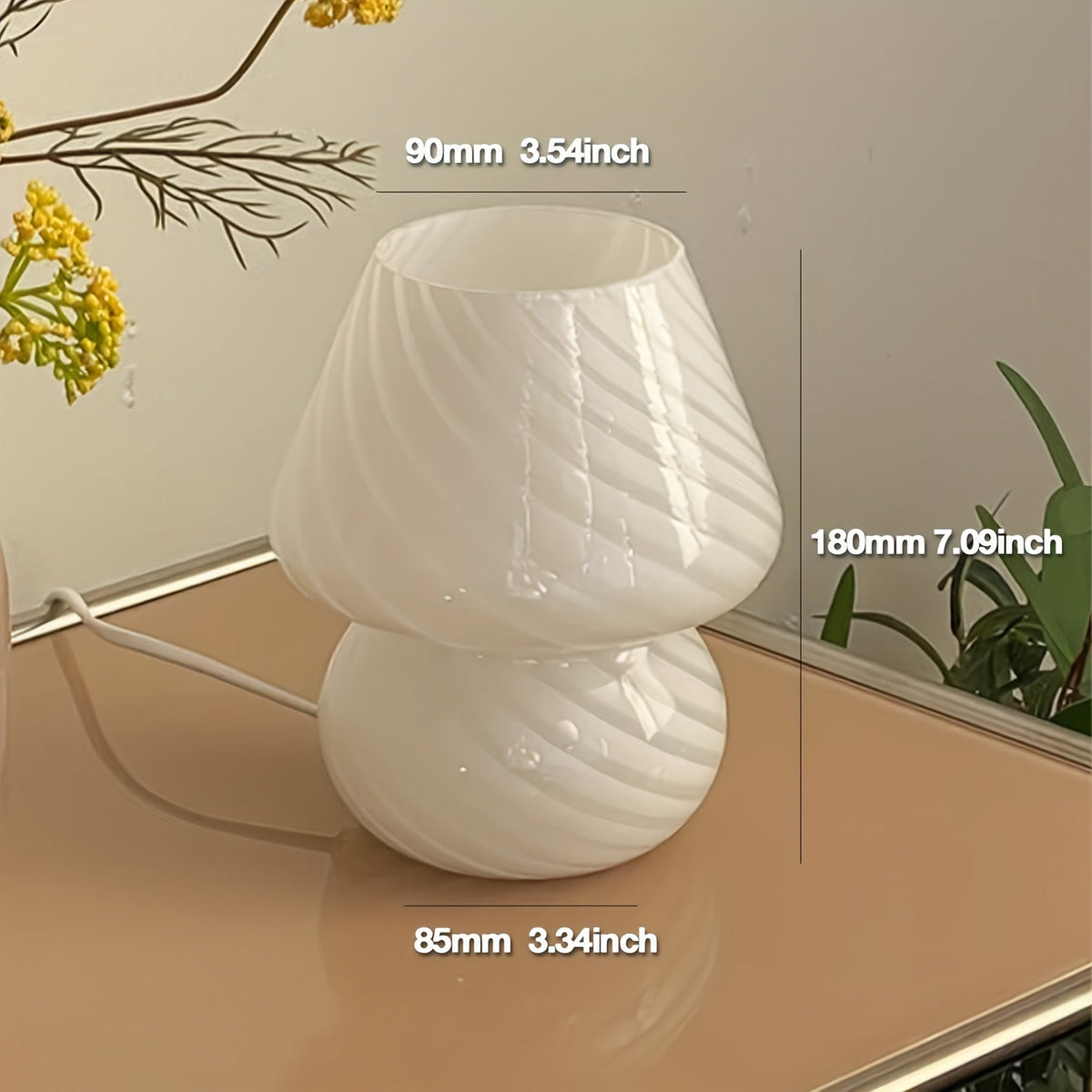 Lámpara Seta de Vidrio Estilo Murano Regulable por USB