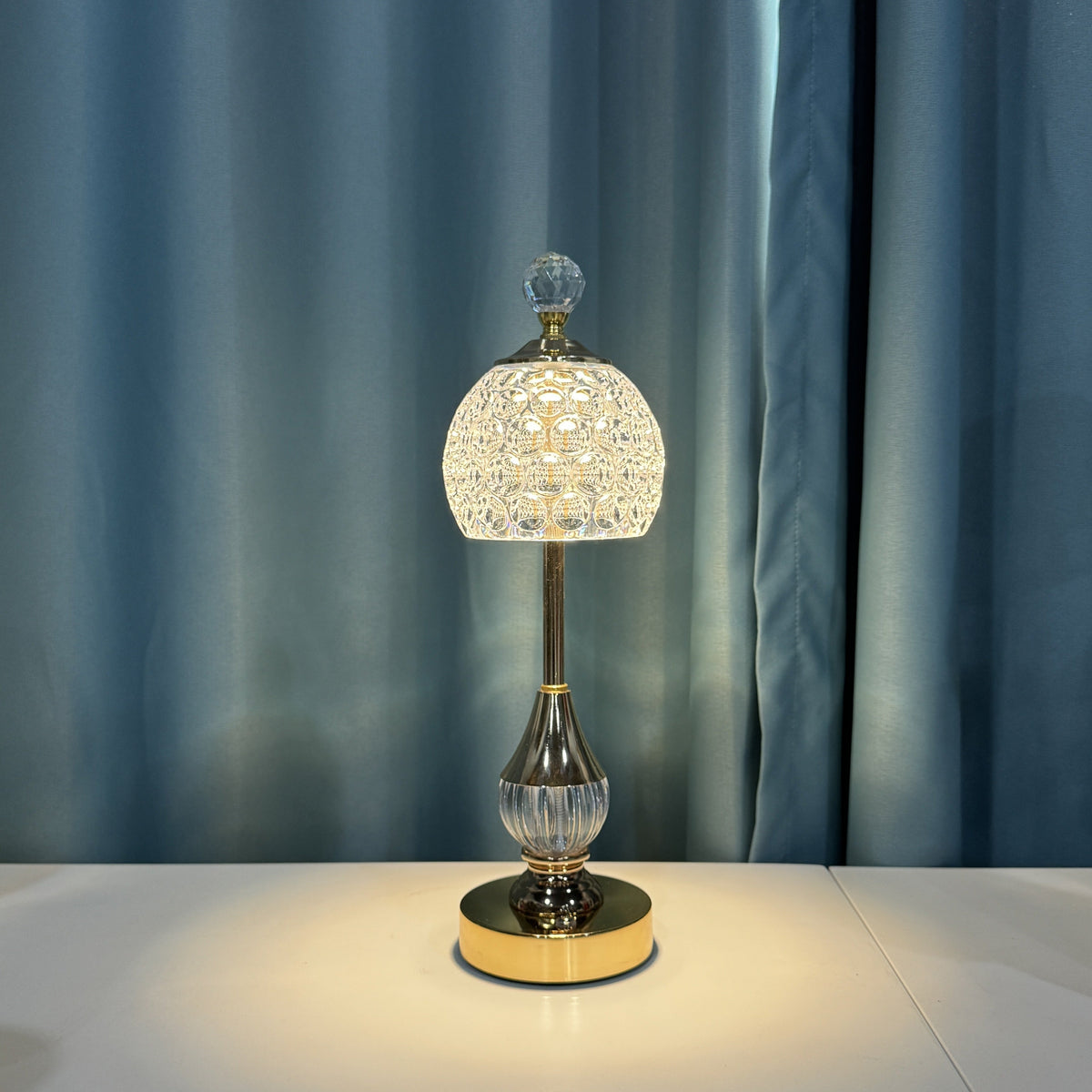Lámpara de Mesa Crystal Touch LED Recargable Táctil Art Decó