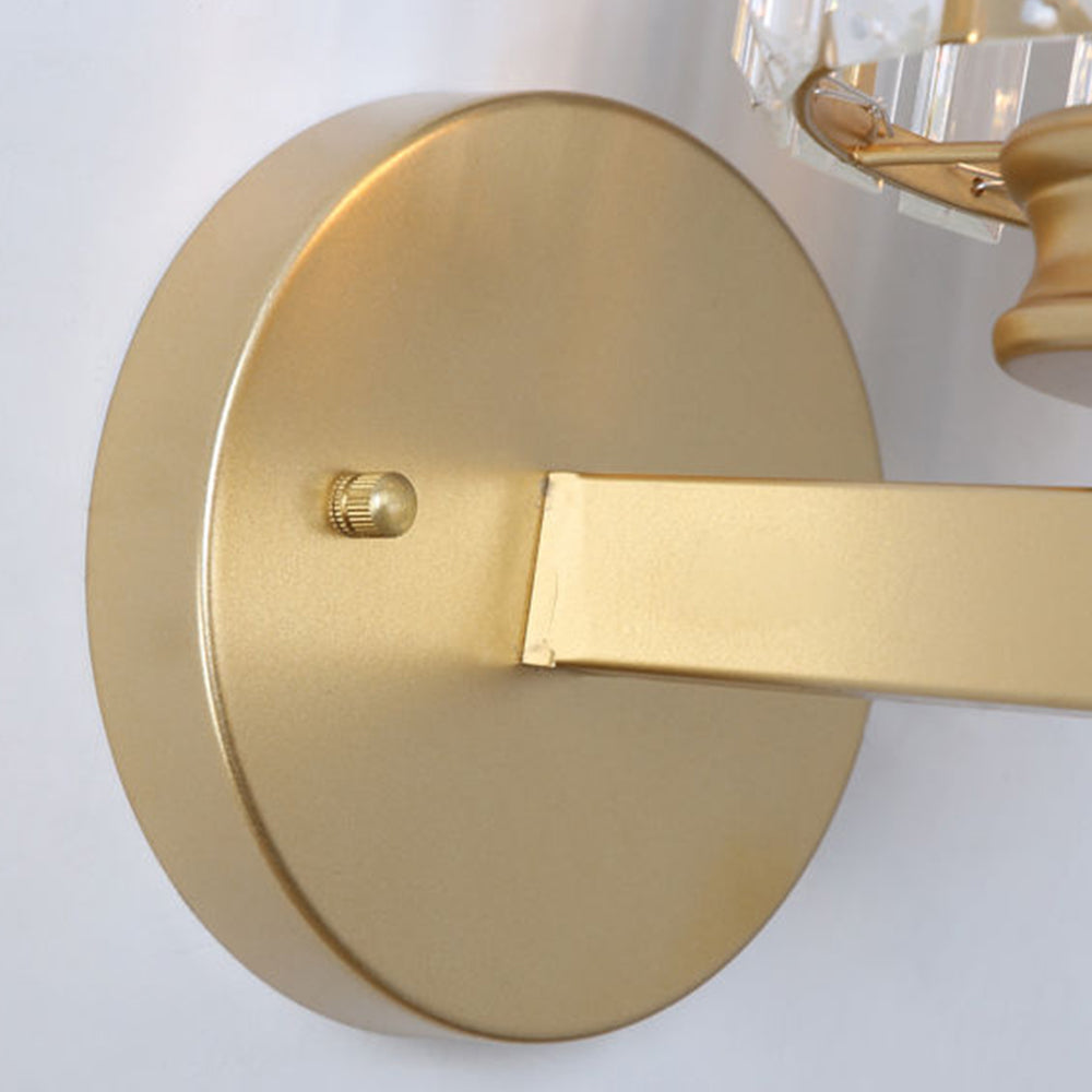 Aplique de Pared de Cristal y Hierro Moderno Negro u Oro