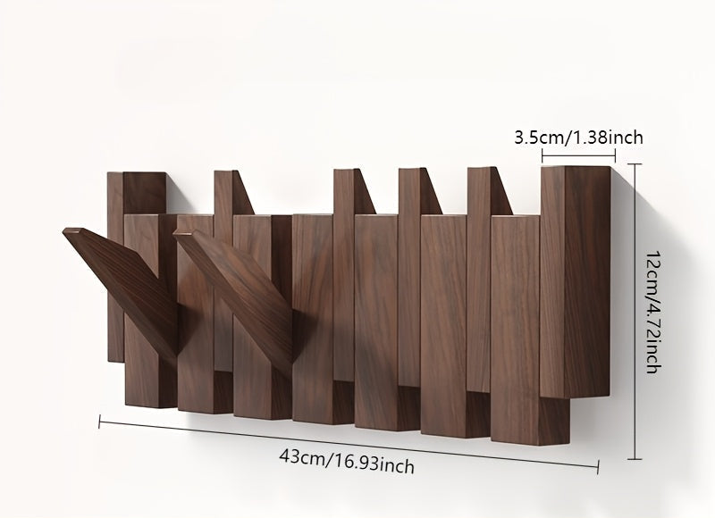 Perchero Plegable Teclas de Piano de Madera con 6 Ganchos
