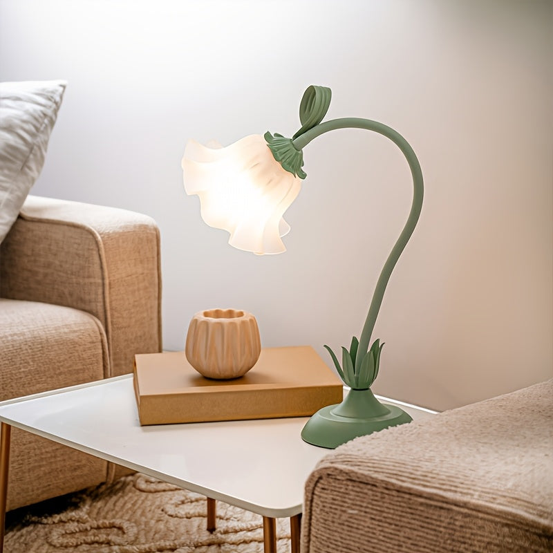 Lámpara de Mesa Floral USB con Pantalla en Forma de Flor