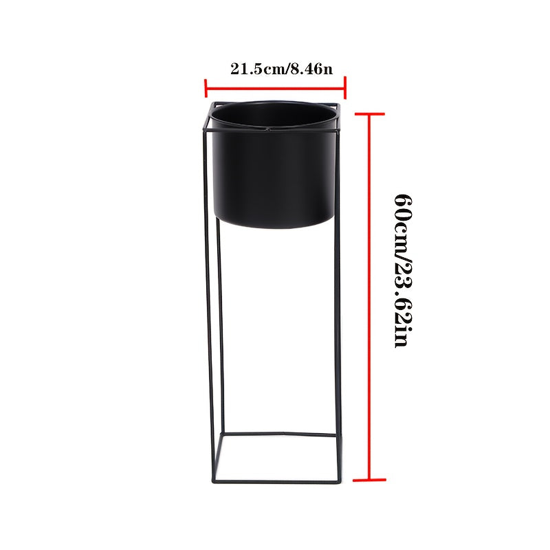 Soporte para Plantas de Interior de Metal Negro Rectangular