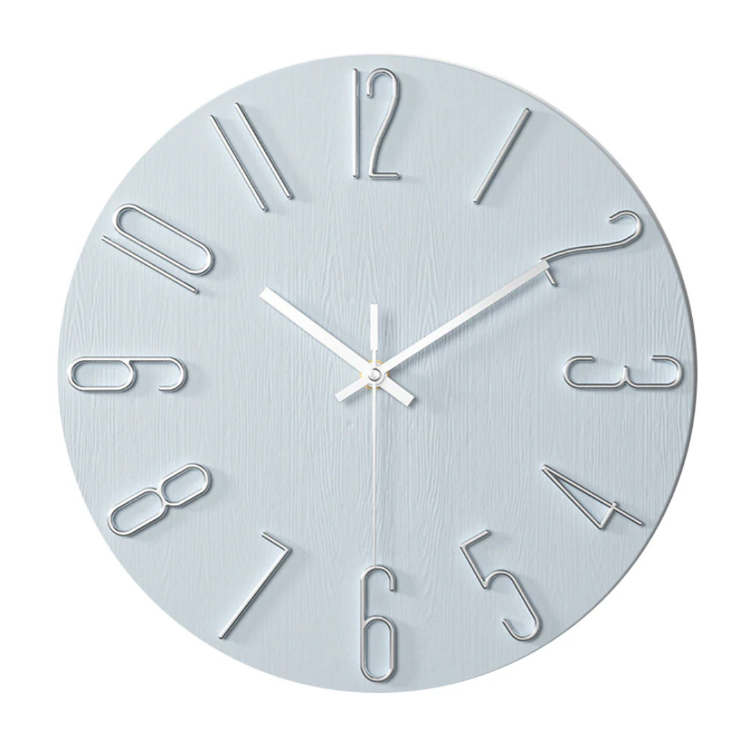 Reloj de Pared Noble Minimalista con Detalles Dorados