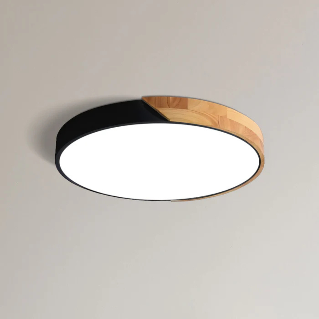 Plafón LED Nórdico de Madera, 6 Colores y 3 Tamaños Moderno