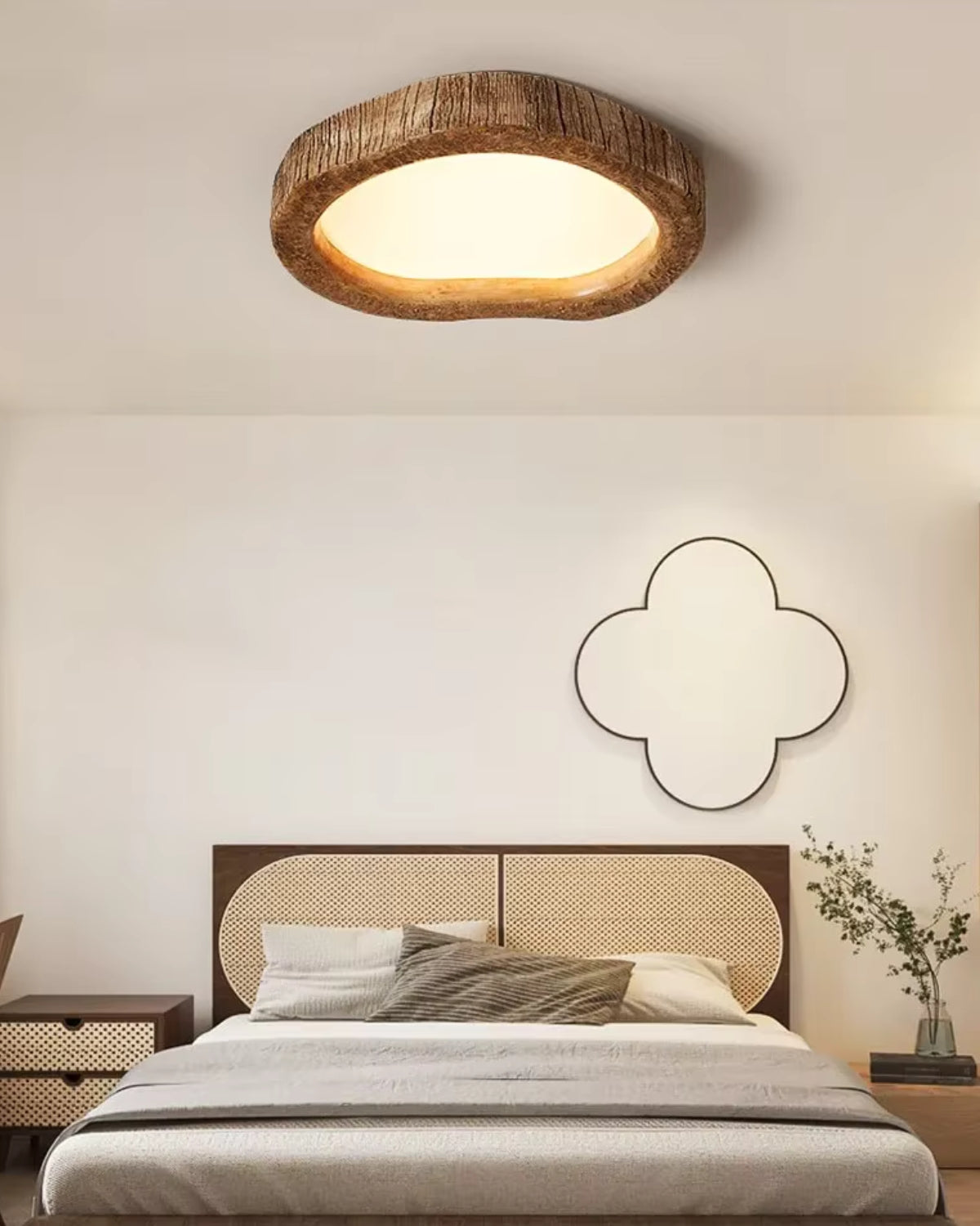 Plafón LED Le Halo Bois de Efecto Madera Rústica Moderna