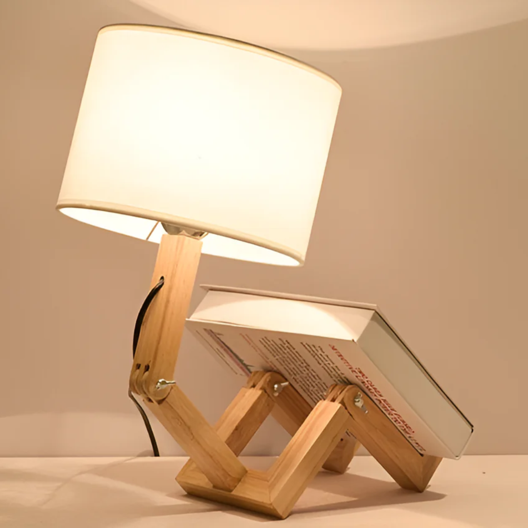 Lámpara de Mesa Rilna de Madera Maciza Flexible de Diseño