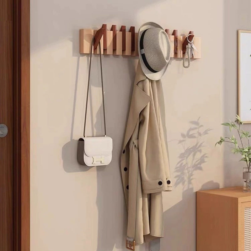 Perchero Plegable Teclas de Piano de Madera con 6 Ganchos