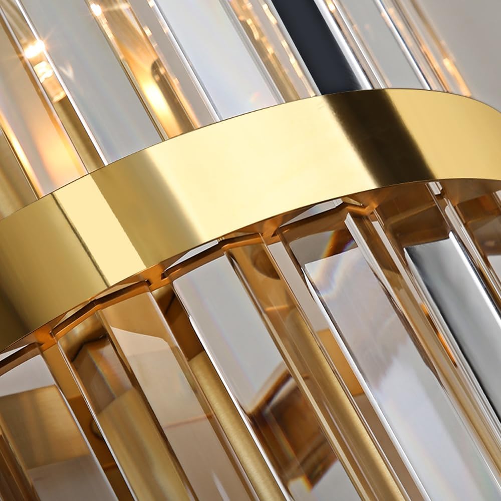 Aplique de Pared de Cristal y Acero Inoxidable de Lujo G9