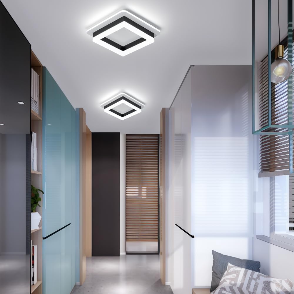 Plafón LED Cuadrado Moderno Empotrado de Acrílico y Hierro