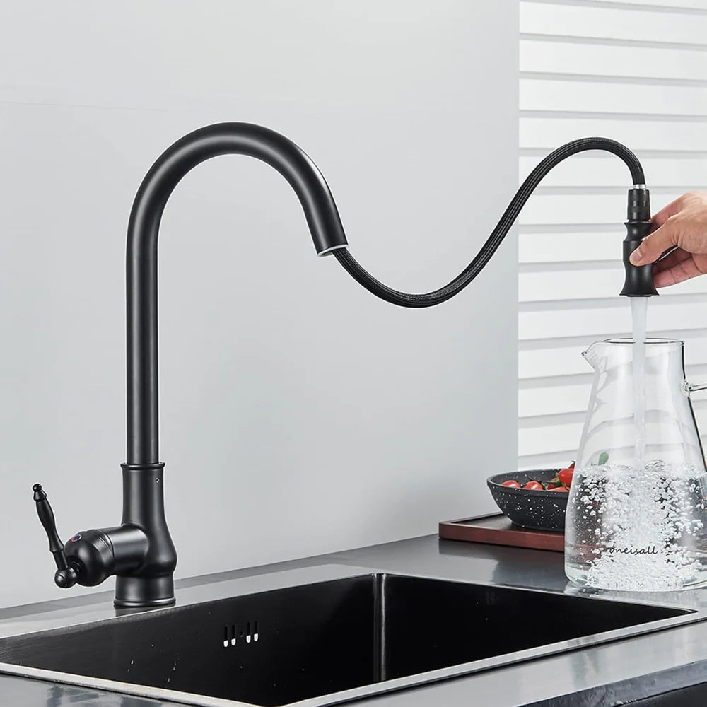 Grifo de Cocina de Latón Antiguo con Caño Giratorio Clásico