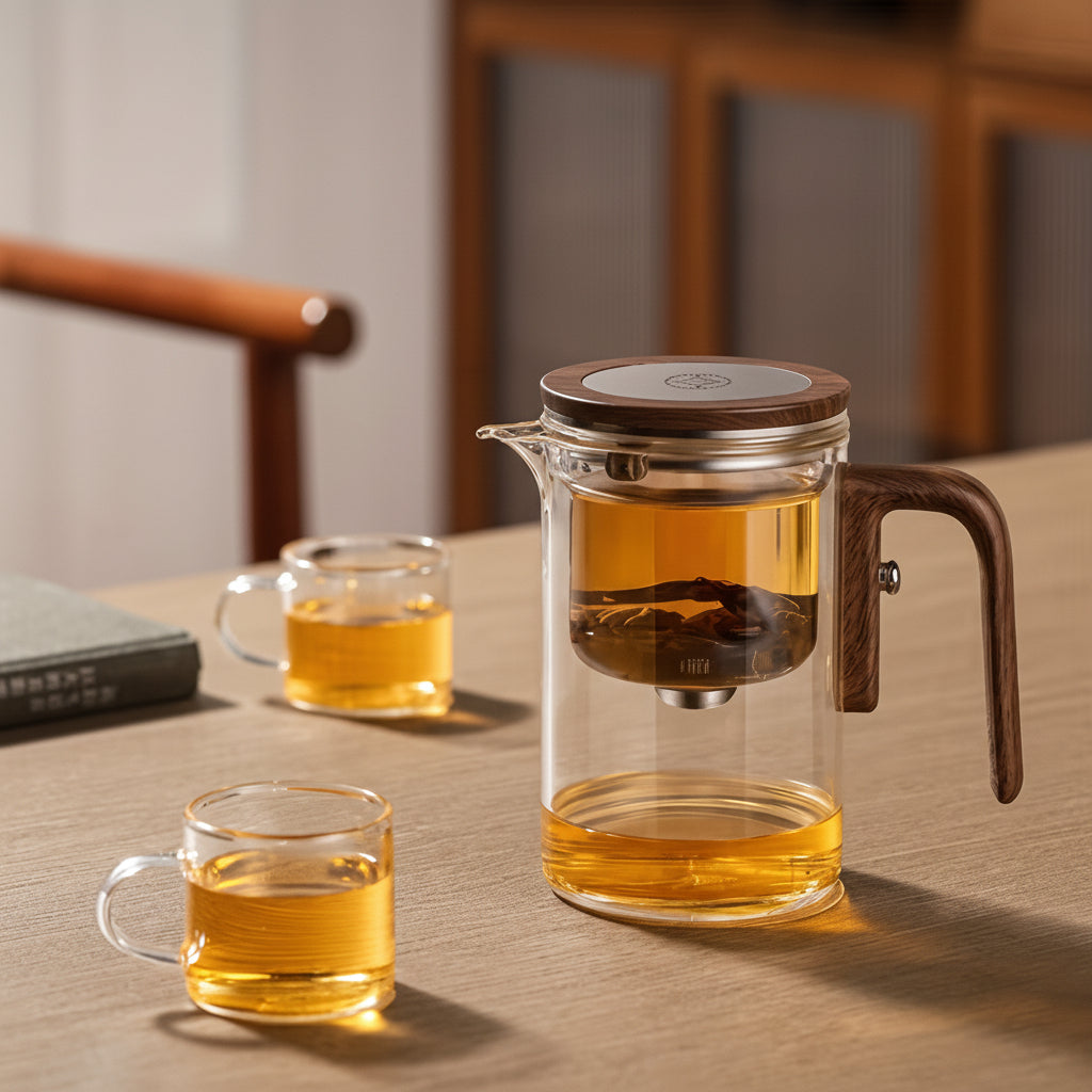 Tetera de Vidrio con Infusor de Acero para Té de Hoja Suelta