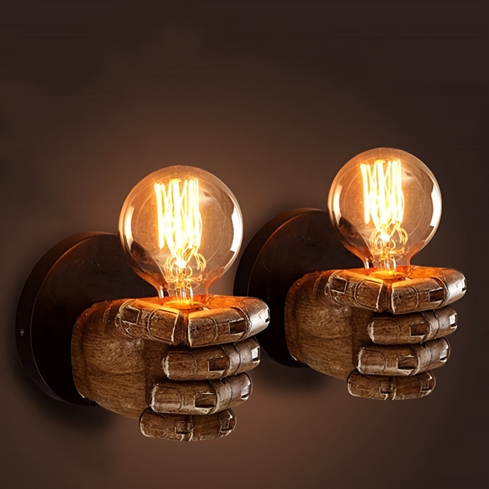 Lámpara de Pared con Forma de Mano de Resina Industrial