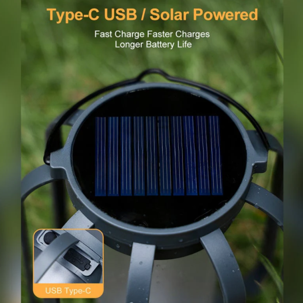 Farol Solar Colgante con Efecto Llama para Jardín Exterior