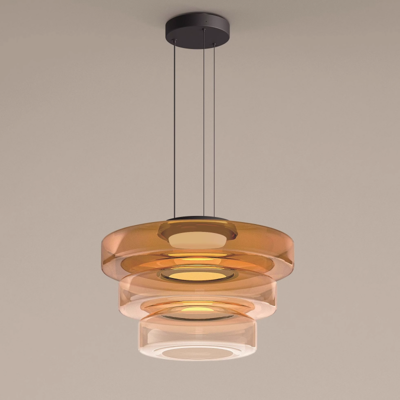 Lámpara Colgante de Vidrio Bauhaus de 1 a 3 Capas en Colores