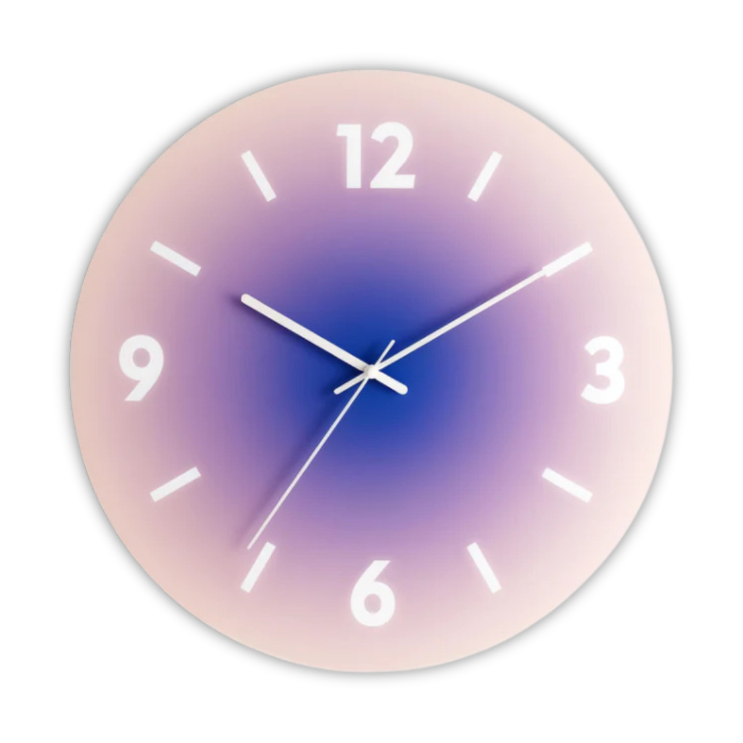 Reloj de Pared de Cristal Sunset Degradado Silencioso